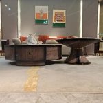 Designer Nesting Coffee Tables with Organic Curves and Layered Silhouettes